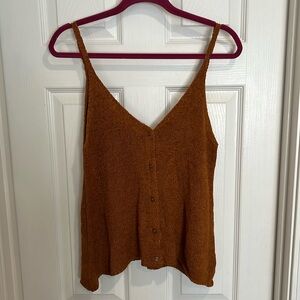 Copper brown knit tank top